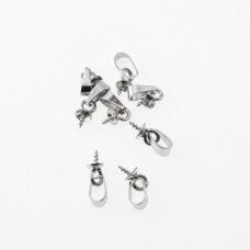 10 pcs, stainless steel screw cup peg bails for half drilled beads, silver color, cap- 5 mm, pin: line diameter- 1 mm, width- 4 mm, length- 10 10 pcs, stainless steel screw cup peg bails for half drilled beads, silver color, cap- 5 mm, pin: line diameter- 1 mm, width- 4 mm, length- 10