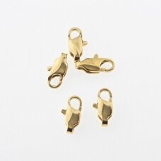 10 pcs, stainless steel lobster clasp, gold plated, gold color, length- 9, 11, 13 mm