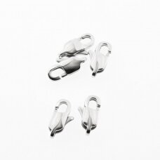 10 pcs, stainless steel lobster clasps, silver color, length- 9, 11, 13 mm