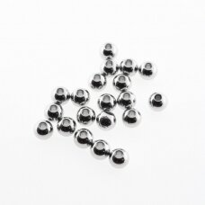 100 pcs, stainless steel round beads, silver color, diameter- 2 mm, hole size-1 mm