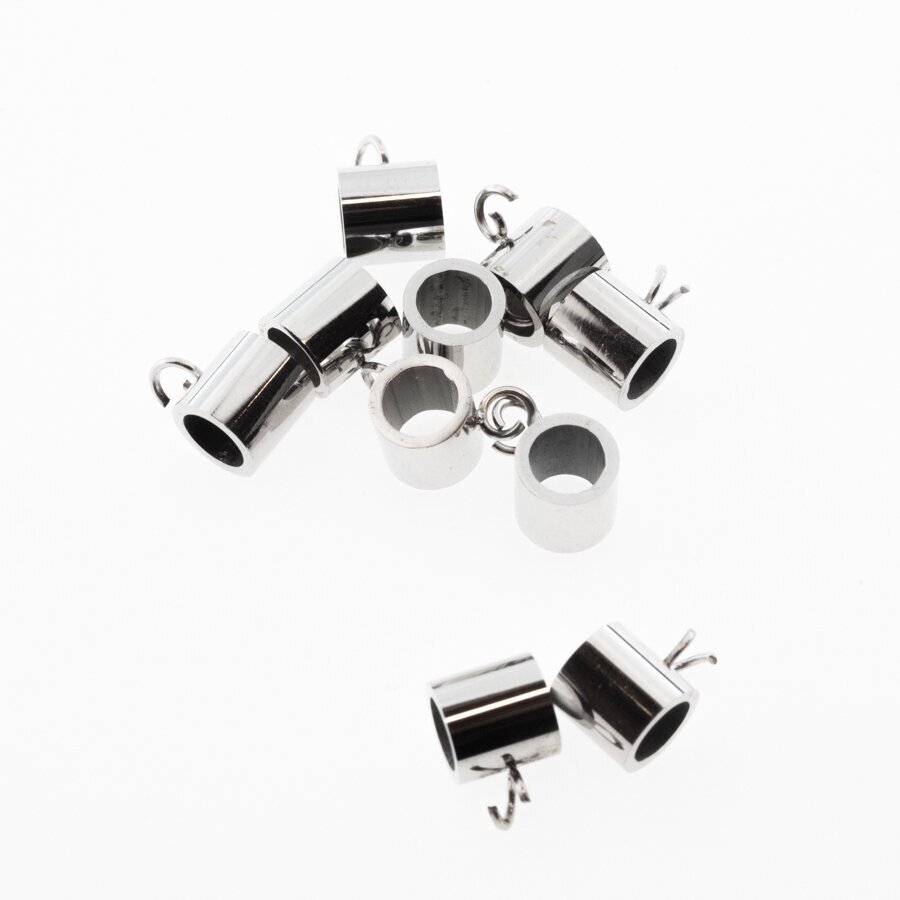 10 pcs, stainless steel spacer beads with loop, silver color, 7x7 mm, hole size-5 mm, loop size-4 mm 10 pcs, stainless steel spacer beads with loop, silver color, 7x7 mm, hole size-5 mm, loop size-4 mm