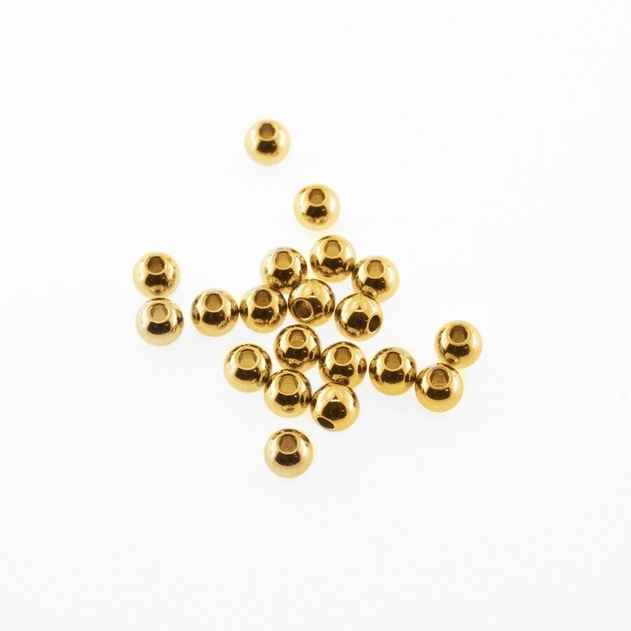 100 vnt, nerūdijančio plieno apvalūs intarpai, paauksuoti, auksinė spalva, diametras- 4, 5, 6 mm, skylės dydis- 1.5 mm