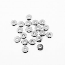 20 pcs, stainless steel abacus beads, silver color, line diameter-2 mm, hole size-1.5 mm, outer diameter- 4, 5 mm