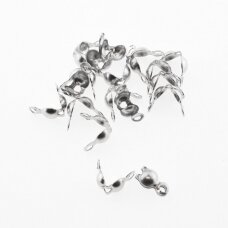 20 pcs, stainless steel bead tips, Calotte ends, silver color, length-7.5 mm, width-4 mm, inner diameter-3.2 mm, hole size-1.5 mm
