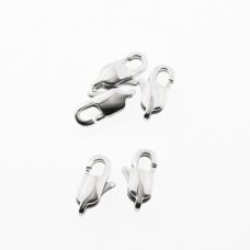 5 pcs, stainless steel lobster clasps, silver color, length- 9, 11, 13, 15, 16, 18 mm