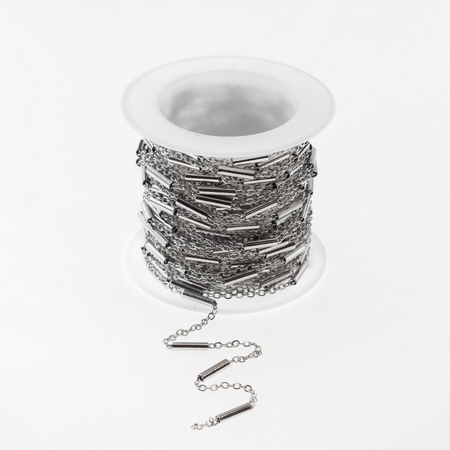 5 meters, stainless steel chain, silver color, width - 1.5 mm, line diameter - 1 mm 5 meters, stainless steel chain, silver color, width - 1.5 mm, line diameter - 1 mm