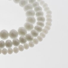 Glass Crystal, Faceted Abacus Rondelle Bead, #041 Non-transparent white color, 2x1, 3x2, 4x3, 6x4, 8x6, 10x8, 11x9 mm Glass Crystal, Faceted Abacus Rondelle Bead, #041 Non-transparent white color, 2x1, 3x2, 4x3, 6x4, 8x6, 10x8, 11x9 mm