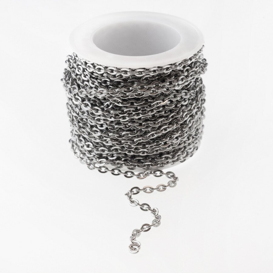 9,14 metres, stainless steel chain, silver color, width - 1, 1.5, 2, 2.5, 3 mm 9,14 metres, stainless steel chain, silver color, width - 1, 1.5, 2, 2.5, 3 mm