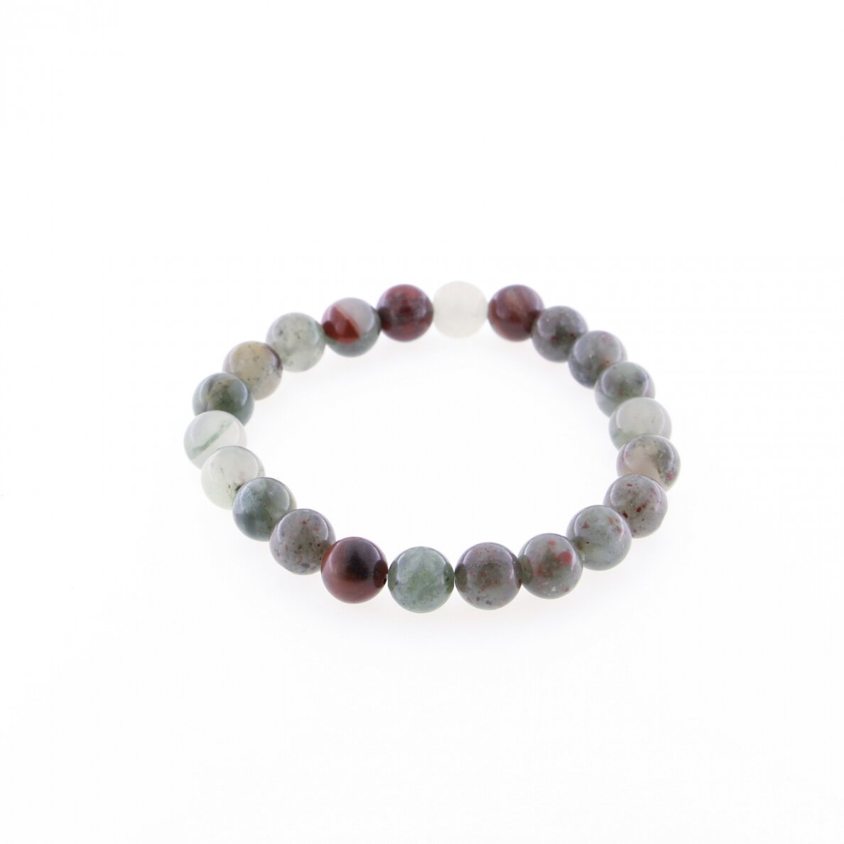 African bloodstone stone bracelet, 19cm long, 8mm wide