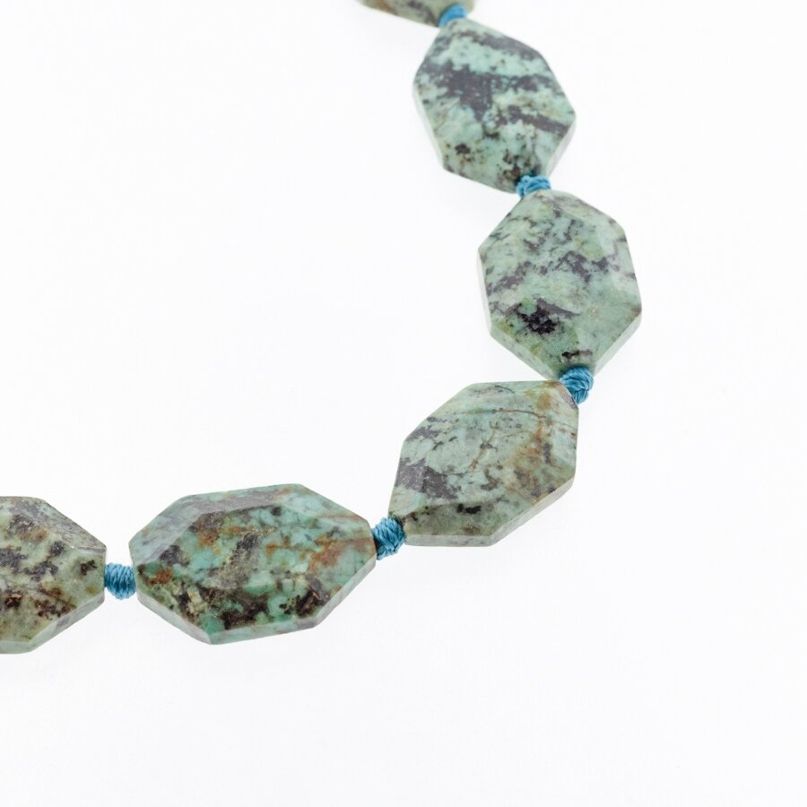 African Turquoise Jasper, Natural, B Grade, Faceted Flat Polygon Bead, 37-39 cm/strand, about 20x30x8 mm African Turquoise Jasper, Natural, B Grade, Faceted Flat Polygon Bead, 37-39 cm/strand, about 20x30x8 mm