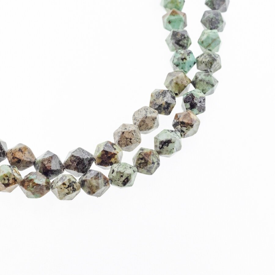 African Turquoise Jasper, Natural, B Grade, Star-cut Round Bead, 37-39 cm/strand, 8 mm African Turquoise Jasper, Natural, B Grade, Star-cut Round Bead, 37-39 cm/strand, 8 mm