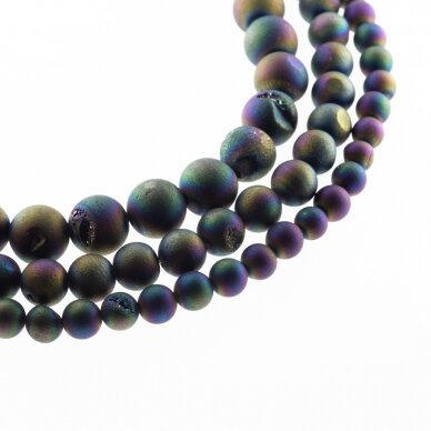 Agatas Druzy, natūralus, AB kokybė, galvanizuotas, apvali forma, įvairiaspalvis spalva, 37-39 cm/gija, 6, 8, 10, 12, 14, 16, 18, 20 mm Agatas Druzy, natūralus, AB kokybė, galvanizuotas, apvali forma, įvairiaspalvis spalva, 37-39 cm/gija, 6, 8, 10, 12, 14, 16, 18, 20 mm