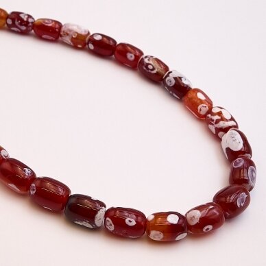 Agatas, statinės forma, 37-39 cm/gija, apie 10x14 mm