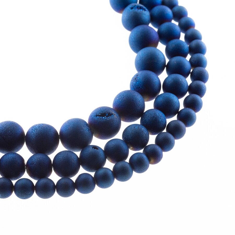 Agatas Druzy, natūralus, AB kokybė, galvanizuotas, apvali forma, mėlyna spalva, 37-39 cm/gija, 6, 8, 10, 12, 14, 16, 18, 20 mm Agatas Druzy, natūralus, AB kokybė, galvanizuotas, apvali forma, mėlyna spalva, 37-39 cm/gija, 6, 8, 10, 12, 14, 16, 18, 20 mm