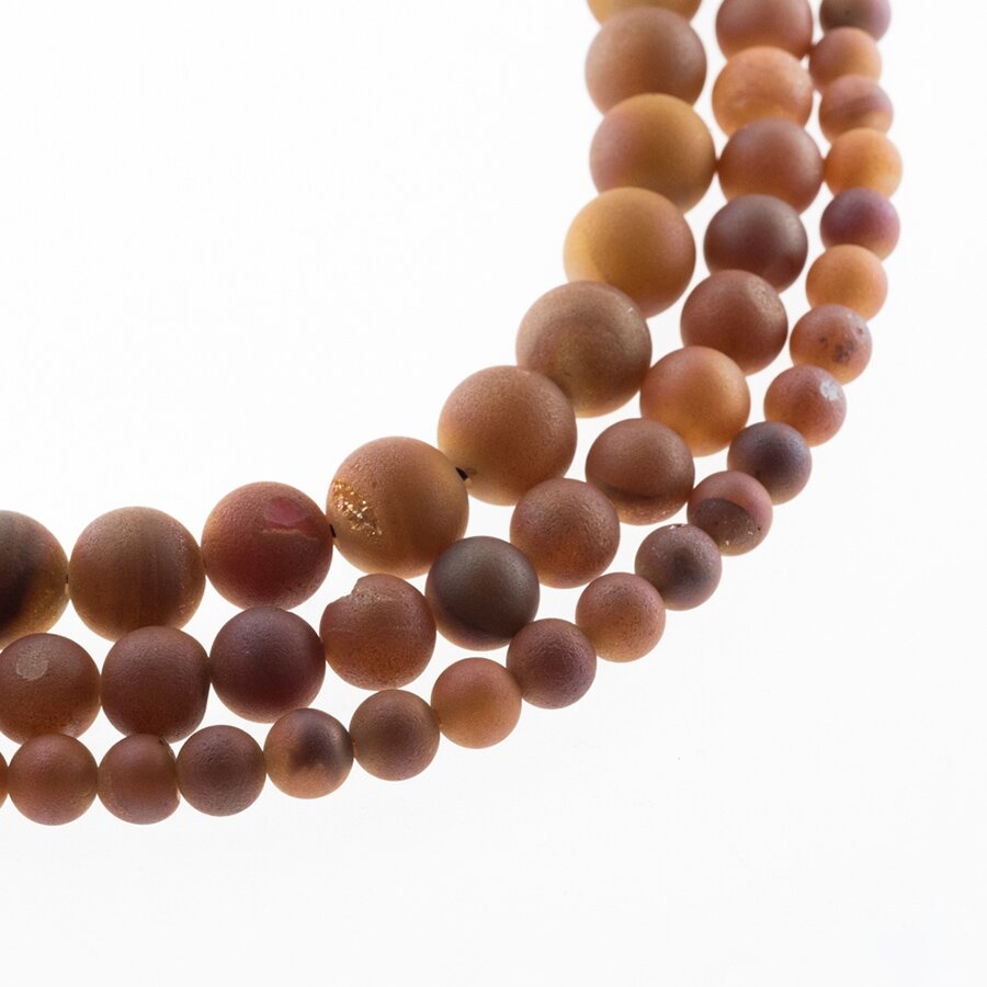 Agatas Druzy, natūralus, AB kokybė, galvanizuotas, apvali forma, rožinio aukso spalva, 37-39 cm/gija, 6, 8, 10, 12, 14, 16, 18, 20 mm Agatas Druzy, natūralus, AB kokybė, galvanizuotas, apvali forma, rožinio aukso spalva, 37-39 cm/gija, 6, 8, 10, 12, 14, 16, 18, 20 mm