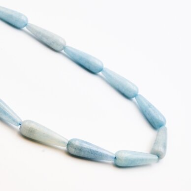 Akvamarinas, 10x30 mm, 37-40 cm/gija