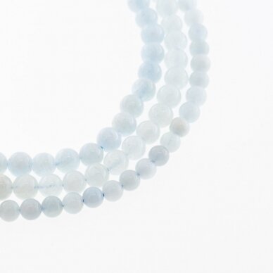 Aquamarine, Natural, AB Grade, Round Bead, Sky Blue, 37-39 cm/strand, 4, 6 mm