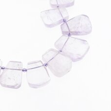 Alyvinis ametistas, natūralus, B kokybė, sraigto forma, neapdoroti, išgręžimas viršuje, šviesiai violetinė spalva, 37-39 cm/gija, apie 13x16-28x36 mm Alyvinis ametistas, natūralus, B kokybė, sraigto forma, neapdoroti, išgręžimas viršuje, šviesiai violetinė spalva, 37-39 cm/gija, apie 13x16-28x36 mm
