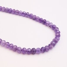 Ametistas, natūralus, A kokybė, briaunuotas, abacus rondelės forma, 37-39 cm/gija, 5x8 mm Ametistas, natūralus, A kokybė, briaunuotas, abacus rondelės forma, 37-39 cm/gija, 5x8 mm