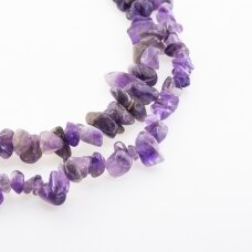 Ametistas, natūralus, B kokybė, skaldos forma, violetinė spalva, 80-83 cm/gija, apie 5-8, 8-12 mm Ametistas, natūralus, B kokybė, skaldos forma, violetinė spalva, 80-83 cm/gija, apie 5-8, 8-12 mm