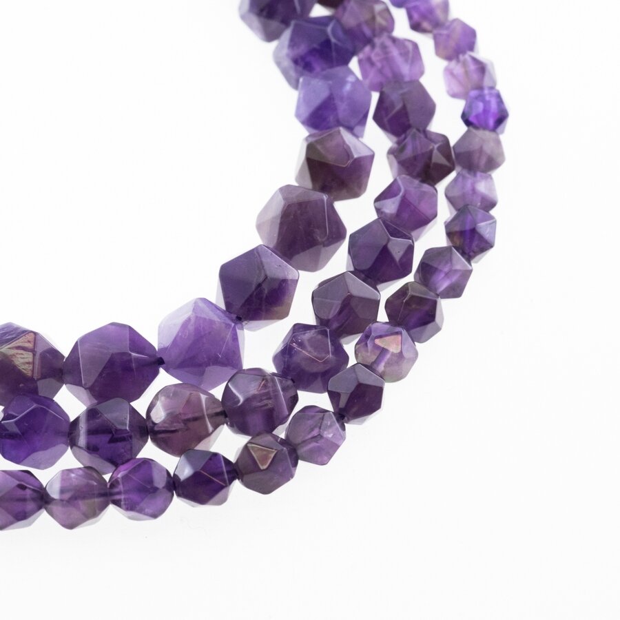 Amethyst, Natural, AB Grade, Star-cut Round Bead, Violet, 37-39 cm/strand, 6 mm Amethyst, Natural, AB Grade, Star-cut Round Bead, Violet, 37-39 cm/strand, 6 mm