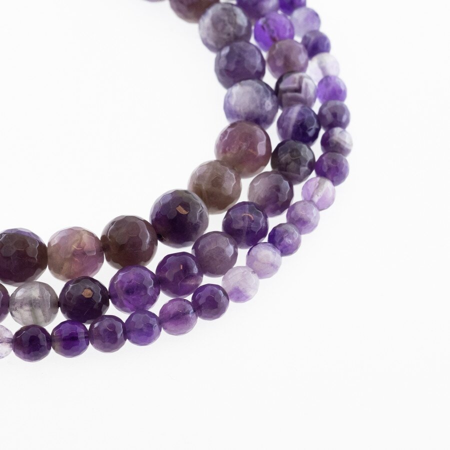 Amethyst, Natural, B Grade, Faceted Round Bead, Violet, 37-39 cm/strand, 4, 6, 8, 10, 12 mm Amethyst, Natural, B Grade, Faceted Round Bead, Violet, 37-39 cm/strand, 4, 6, 8, 10, 12 mm