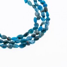 Apatite, Natural, B Grade, Pebble Bead, Blue, 37-39 cm/strand, about M size about 5x6-7x10 mm