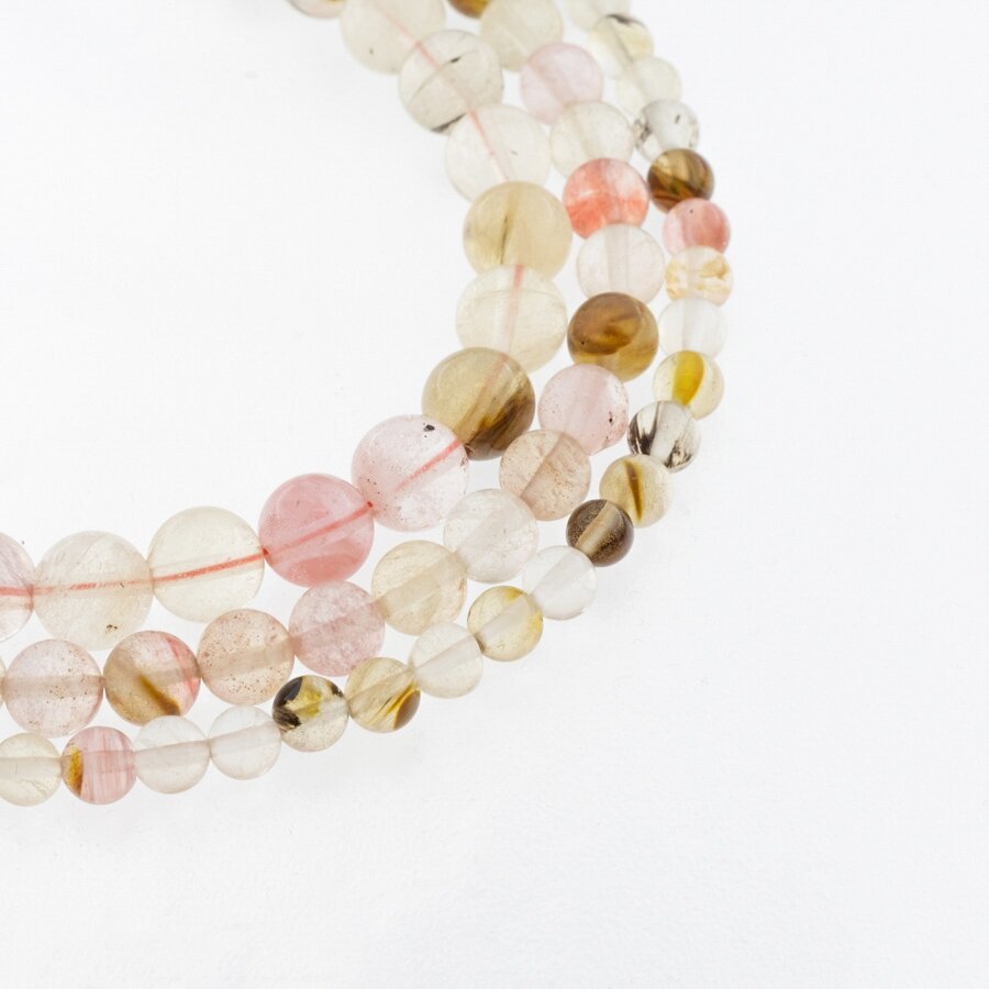 Tigerskin Quartz/Watermelon Skin Quartz Glass, Round Bead, Mixed Colors, 37-39 cm/strand, 4, 6, 8, 10, 12 mm Tigerskin Quartz/Watermelon Skin Quartz Glass, Round Bead, Mixed Colors, 37-39 cm/strand, 4, 6, 8, 10, 12 mm