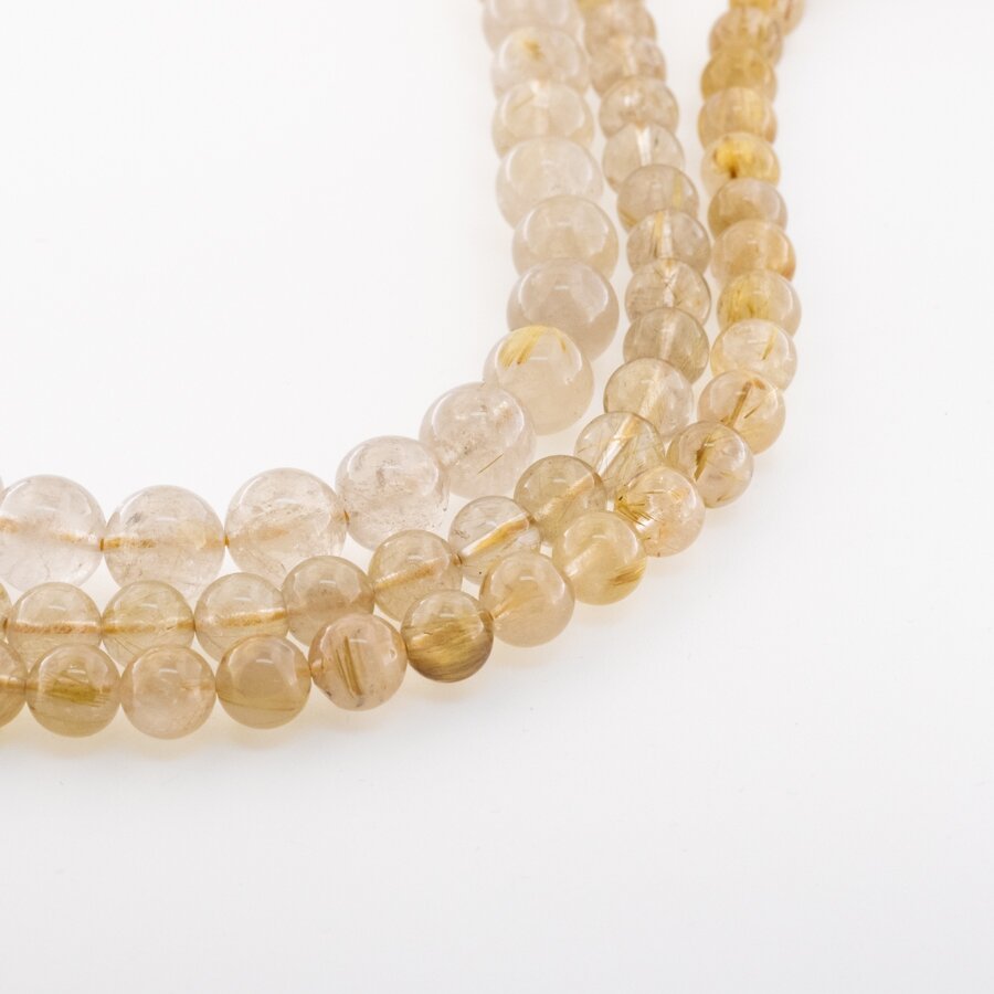 Golden Rutilated Quartz, Natural, C Grade, Round Bead, 37-39 cm/strand, 6, 8, 10, 12 mm Golden Rutilated Quartz, Natural, C Grade, Round Bead, 37-39 cm/strand, 6, 8, 10, 12 mm