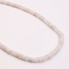 Baltas crazy laze agatas, natūralus, AB kokybė, abacus rondelės forma, 37-39 cm/gija, 2x6 mm Baltas crazy laze agatas, natūralus, AB kokybė, abacus rondelės forma, 37-39 cm/gija, 2x6 mm
