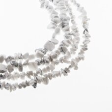White Howlite, Natural, Chip Bead, 80-83 cm/strand, about 5-8, 8-12 mm
