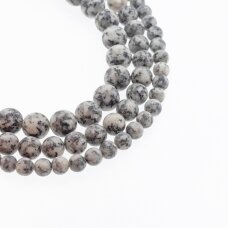 Baltas sezamo jaspis, natūralus, matinis, apvali forma, 37-39 cm/gija, 4, 6, 8, 10, 12 mm