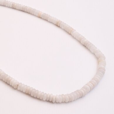 Baltas crazy laze agatas, natūralus, AB kokybė, abacus rondelės forma, 37-39 cm/gija, 2x6 mm Baltas crazy laze agatas, natūralus, AB kokybė, abacus rondelės forma, 37-39 cm/gija, 2x6 mm