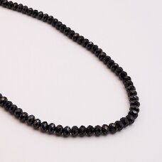 Black Spinel, natural, AB quality, faceted, abacus rondelle bead, 37-39 cm/string, 3x2 mm Black Spinel, natural, AB quality, faceted, abacus rondelle bead, 37-39 cm/string, 3x2 mm