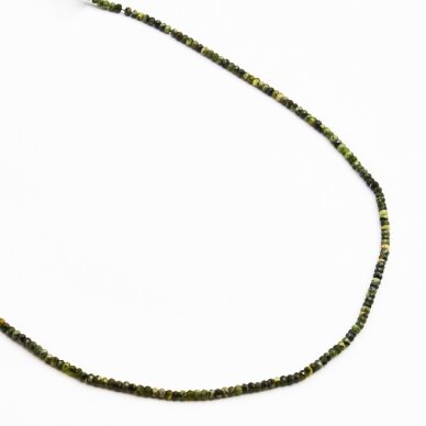 Canadian Jade, natural, B quality, faceted, abacus rondelle bead, 37-39 cm/string, 3x2 mm Canadian Jade, natural, B quality, faceted, abacus rondelle bead, 37-39 cm/string, 3x2 mm