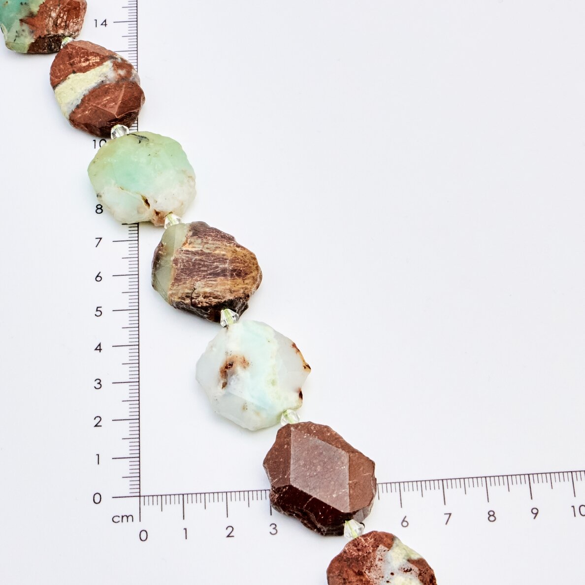 Chrysoprase, Irregular, Green, 37-40 cm/strand, thickness up to 5 mm
