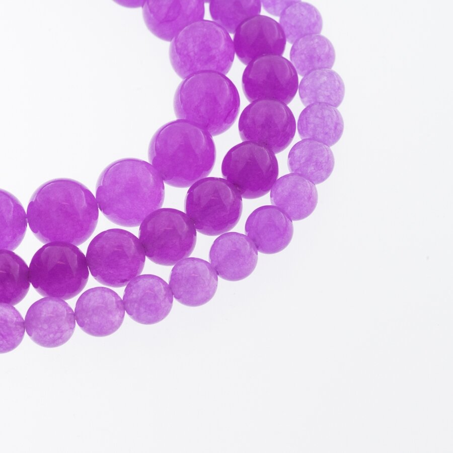 Chalcedony, Natural, AB Grade, Dyed, Round Bead, Purple, 37-39 cm/strand, 4, 6, 8, 10, 12 mm Chalcedony, Natural, AB Grade, Dyed, Round Bead, Purple, 37-39 cm/strand, 4, 6, 8, 10, 12 mm