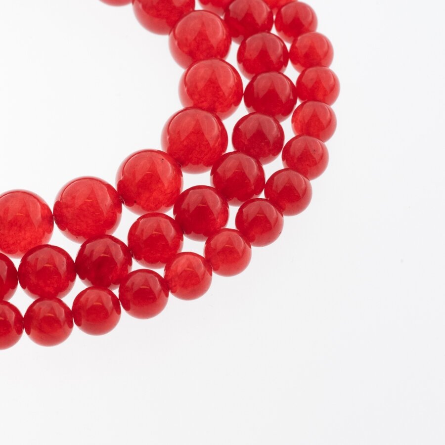 Chalcedonas, natūralus, AB kokybė, dažytas, apvali forma, karneolio raudona spalva, 37-39 cm/gija, 4, 6, 8, 10, 12 mm Chalcedonas, natūralus, AB kokybė, dažytas, apvali forma, karneolio raudona spalva, 37-39 cm/gija, 4, 6, 8, 10, 12 mm