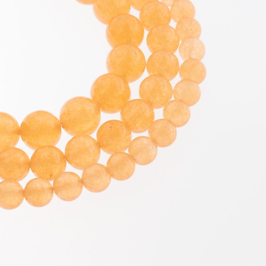 Chalcedony, Natural, AB Grade, Dyed, Round Bead, Light Orange, 37-39 cm/strand, 4, 6, 8, 10, 12 mm