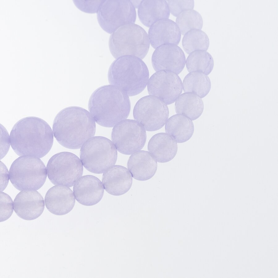 Chalcedony, Natural, AB Grade, Dyed, Round Bead, Light Violet, 37-39 cm/strand, 4, 6, 8, 10, 12 mm