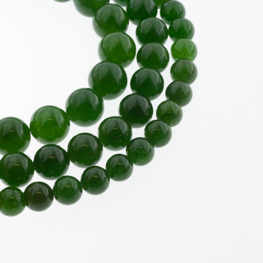 Chalcedony, Natural, AB Grade, Dyed, Round Bead, Dark Green, 37-39 cm/strand, 4, 6, 8, 10, 12 mm Chalcedony, Natural, AB Grade, Dyed, Round Bead, Dark Green, 37-39 cm/strand, 4, 6, 8, 10, 12 mm