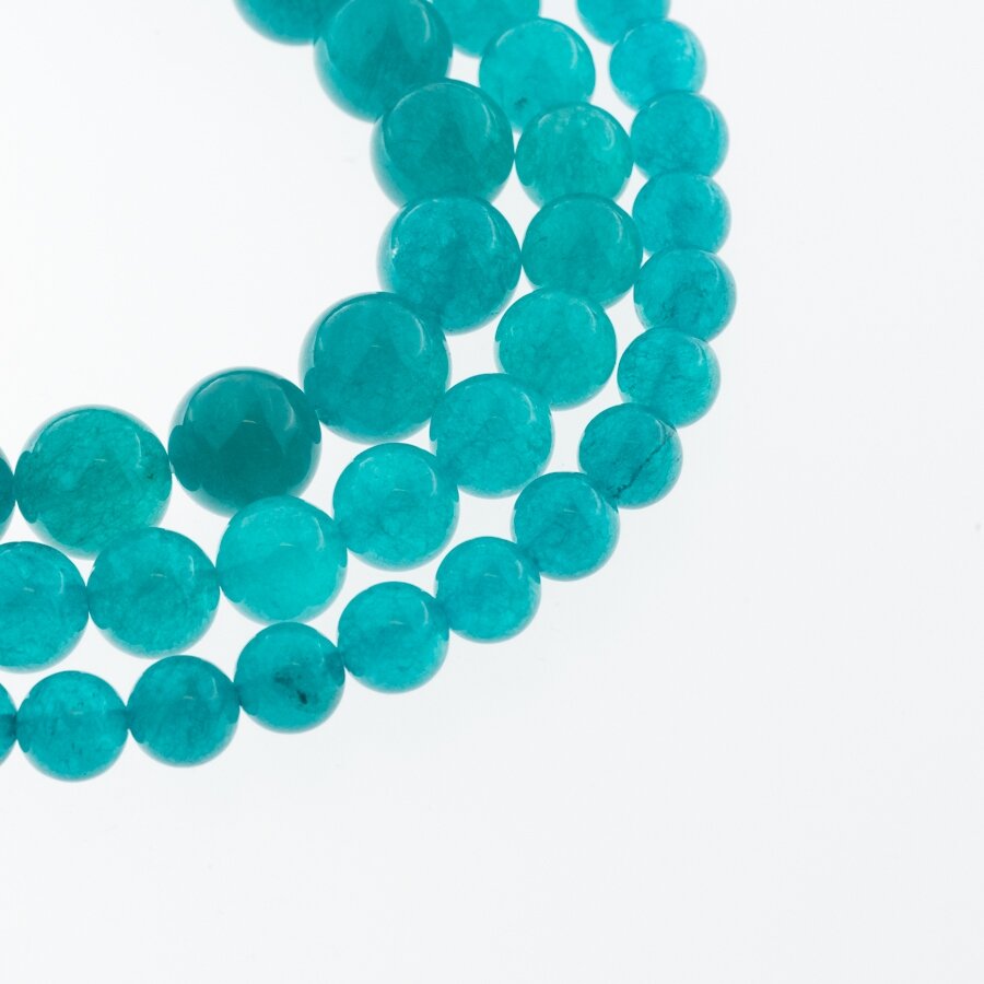 Chalcedonas, natūralus, AB kokybė, dažytas, apvali forma, turkio spalva, 37-39 cm/gija, 4, 6, 8, 10, 12 mm Chalcedonas, natūralus, AB kokybė, dažytas, apvali forma, turkio spalva, 37-39 cm/gija, 4, 6, 8, 10, 12 mm