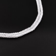 Cubic Zirconia, Natural, B Grade, Faceted Abacus Rondelle Bead, Translucent White, 37-39 cm/strand, 3x2 mm