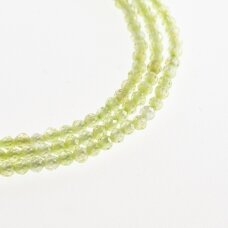Cirkonis, briaunuotas, apvali forma, šviesi žalia spalva, 37-39 cm/gija, 2, 3 mm Cirkonis, briaunuotas, apvali forma, šviesi žalia spalva, 37-39 cm/gija, 2, 3 mm