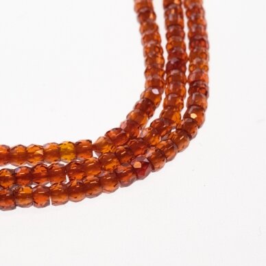 Cubic Zirconia, Natural, B Grade, Faceted Abacus Rondelle Bead, Orange, 37-39 cm/strand, 3x2 mm