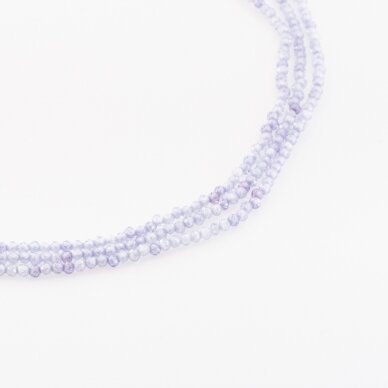 Cirkonis, briaunuotas, apvali forma, žydra spalva, 37-39 cm/gija, 2, 3 mm Cirkonis, briaunuotas, apvali forma, žydra spalva, 37-39 cm/gija, 2, 3 mm
