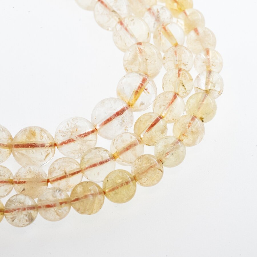 Citrine Quartz, Natural, B Grade, Heated, Round Bead, Yellow, 37-39 cm/strand, 4, 5, 6, 7, 8, 9, 10, 12 mm