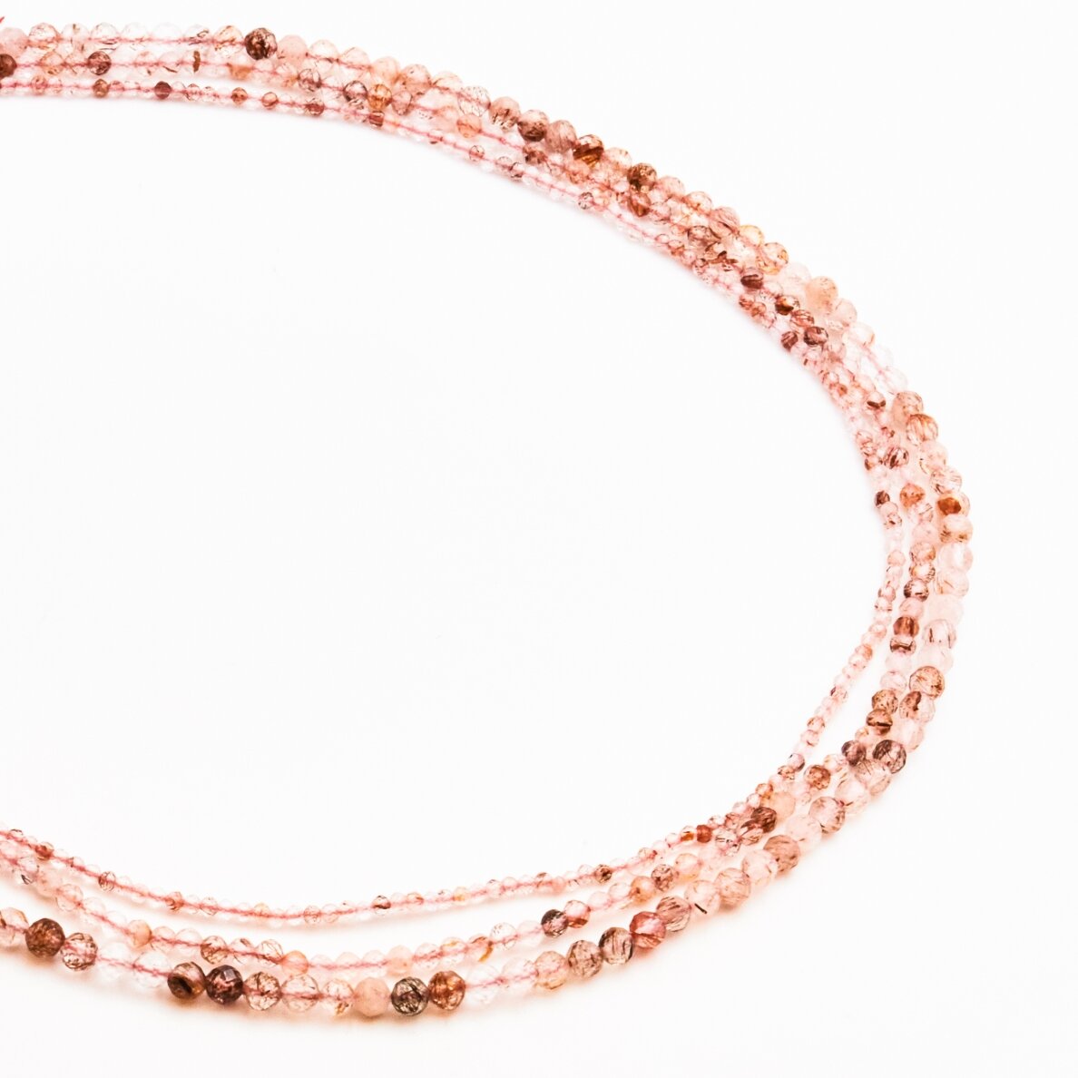 Copper Rutilated Quartz, natural, B quality, faceted, round bead, 37-39 cm/string, 2 mm Copper Rutilated Quartz, natural, B quality, faceted, round bead, 37-39 cm/string, 2 mm