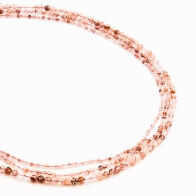 Copper Rutilated Quartz, natural, B quality, faceted, round bead, 37-39 cm/string, 2 mm Copper Rutilated Quartz, natural, B quality, faceted, round bead, 37-39 cm/string, 2 mm