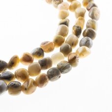 Crazy Lace Agate, Natural, AB Grade, Nugget Bead, Yellow-Grey, 37-39 cm/strand, about 6x8-8x10 mm